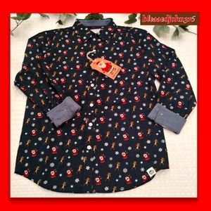 FREE PLANET Long Sleeve Button Shirt NWT